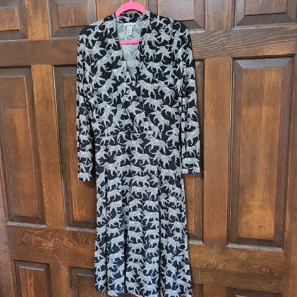 H&M Black Leopard Patterned Dress